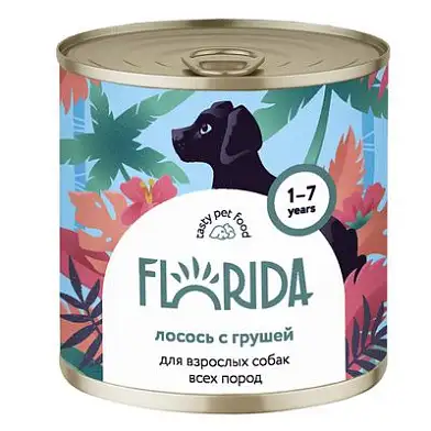 FLORIDA консервы для собак "Лосось с грушей"