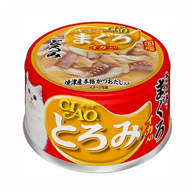 Inaba Тороми консервы для взрослых кошек (куриное филе, тунец, кальмар)