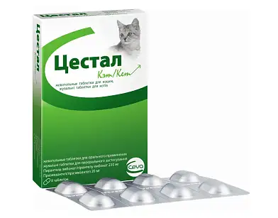 Цестал Кэт антигельминтные жевательные таблетки для кошек, со вкусом печени