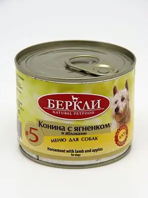 Berkley консервы для собак с кониной, ягненком и яблоками LOCAL