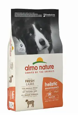 Almo Nature HOLISTIC сухой корм для взрослых собак со свежим ягненком и коричневым рисом